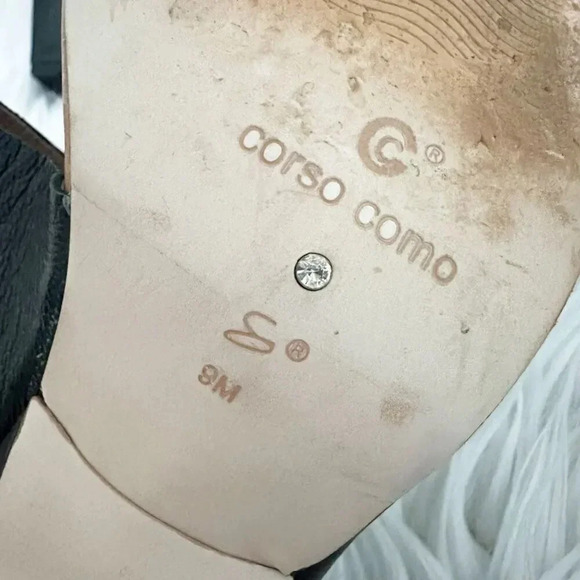 CORSO COMO | Black Leather Sandals Ankle Boot Style Heel Strap | Size 9 - Picture 7 of 9